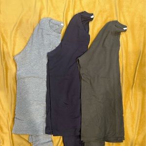 Three Uniqlo long sleeve tee shirts